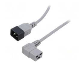 WN116-3/15/5GY Kabel: 3x1,5mm2, IEC C19 żeński kątowy,IEC C20 męski, 5m