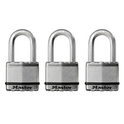 Master Lock M5EURTRILF Excell™ Laminated Steel 50mm Padlock -38mm Shackle-KA x 3