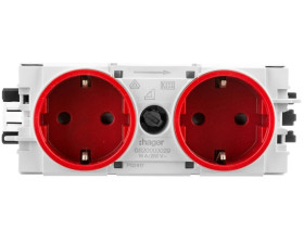 Gniazdo Schuko 2-kr wtycz.zacisk C-Profil czer GS20003020