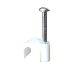 Uchwyt kablowy z gwoździem FLOP-5 okrągły wbijany fi 5mm (100szt.) biały 27.05 ELEKTRO-PLAST