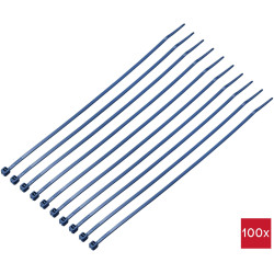 TruComponents 40514 Cable tie 203mm 2.5mm Blue Cable finder detectable 100pcs