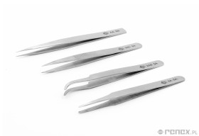 Zestaw czterech profesjonalnych pęset Piergiacomi w plastikowym etui, GRATIS obcinaczka Piergiacomi TRE-03NB