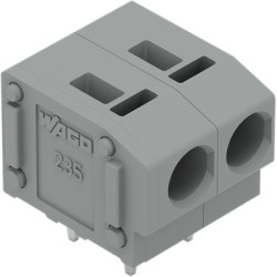 PCB terminal, 2 pole, pitch 5 mm, AWG 20-14, 24 A, push-in, gray, 235-402/333-000