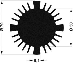 Fischer Elektronik 10021467 SK 570 50 SA Radiator LED 1.35 K/W (Ø x W) 70 mm x 50 mm