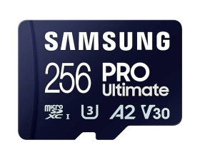 Samsung PRO Ultimate microSD 256 GB Class 3 UHS-I , v30 Video Speed Class, A2 Application Performance Class zawiera czyt