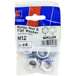 ForgeFix FPKNNW12 Nyloc Nut &amp; Washer M12 ForgePack 4