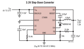 37V/1.2A Step-Down Regulator in 3mm × 3mm DFN