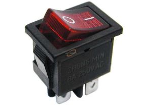 PRZEŁĄCZNIK KOŁYSKOWY CZERWONY 2POZYCJE 4PINY 250V/3A B100