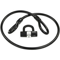 Burg W&#xE4;chter 2490 Spiral Cable Lock Key Black 14mm Thick 150cm Long