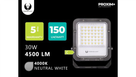 Naświetlacz Led Proxim+ 30W 4000K 4500Lm 230V Ip65 Forever Light 150Lm/W 5...