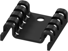 Finger shaped heatsink, (L x W x H) 24.5 x 24 x 7 mm, 21 K/W, black anodized, 10035006