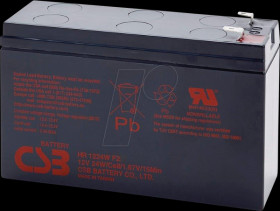 CSB-HR1224WF2 Rechargeable high-current AGM battery, 12 V, 5.8 Ah, 24 W