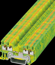 3208333 PE terminal block, PT 1.5/S-QUATTRO green-yellow