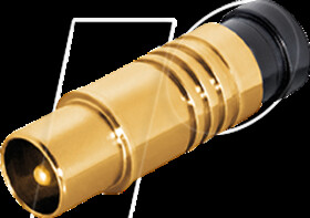 FSQ1GL IEC compression connector for 6.8 - 7.2 mm, gold-coloured