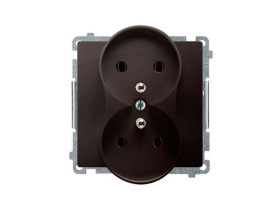 SIMON BASIC Gniazdo podwójne z uziemieniem (moduł) czekoladowe BMGZ2M.01/47 KONTAKT SIMON
