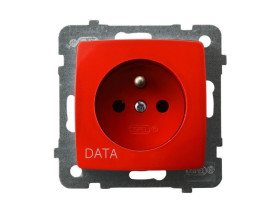 KARO Gniazdo pojedyncze z uziemieniem DATA IP-20 zaciski gwintowe biały GP-1SZD/m/00 OSPEL