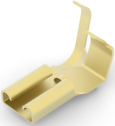 Uninsulated flat plug sleeve, 4.75 x 0.81 mm, 0.51 to 1.31 mm², AWG 20 to 16, brass, 63748-1