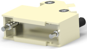 D-Sub connector housing, size: 2 (DA), angled 45°, cable Ø 4 to 13 mm, zinc die casting, silver, 5-1478763-2