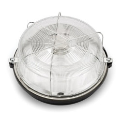 Oprawa LOFT- SAUNA-7061N, E27, 100W, czarna-bakelit, klosz przeźroczysty-szkło, IP54, siatka metalowa A2810CZ