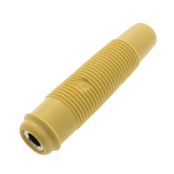 Gniazdo na przewód 4mm, izolowane żółte