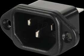 42R021212 Fitted plug for non-heating appliances C14, longitudinal flange