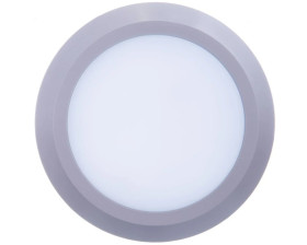 Oprawa schodowa LED SILVER OW 3W 200lm 220-240V AC 120 stopni IP65 okrągła, mleczna osłonka, ciepły biały, szara LD-OSSLOW3W-80