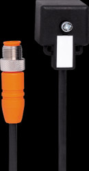 Sensor actuator cable, M12 cable plug, straight, A to valve connector DIN form A, angled, 4 pole/2 pole, 1 m, PUR, E11187