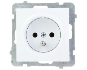 AS Gniazdo pojedyncze z/u białe GP-1GZ/m/00