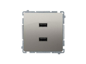 SIMON BASIC Ładowarka 2 x USB (moduł) 2.1 A 5V DC 230V satynowy BMC2USB.01/29 KONTAKT SIMON