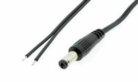 Przewód DC 0,25m z wtykiem prostym 2,1x5,5 mm AWG20 2x0,5mm2 ESPE
