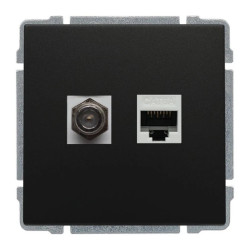 KOS 66 Gniazdo TV typu F + RJ45 kat 5e RJ 45 kat. 5E TV F typ żeński 660970