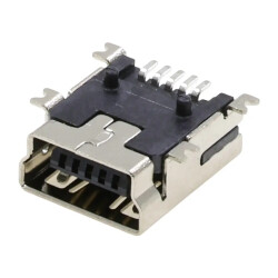 Gniazdo mini USB B do montażu powierzchniowego SMD na płytce PCB