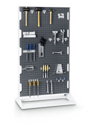 Tablica narzędziowa Hak panelowy Zestaw haków i stojaków panelowych zawartość Haki (80), panel (10), stojak (1) Blacha