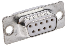 Złącze D-Sub 9-pinowe Żeński Proste Montaż na panelu raster 2.74mm Złoto na niklu