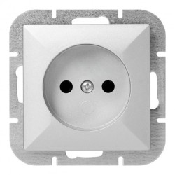 Gniazdo pojedyncze p/t 2P Pearl, 16A, 250V, PT-15P, srebrny,OR-OE-7705/2P/G