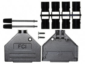 Osłona tylna D-Sub 25 -pinowe Cynk odlewany Proste Amphenol Communications Solutions B
