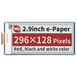2.9" Red/Black/White E-Ink E-Paper Display Module for Raspberry Pi Pico (296×128)