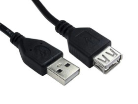 Kabel USB, dł. 0.5m, kolor: Czarny