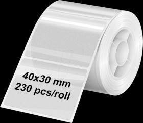6322 Label roll, 40 mm x 30 mm, 230 labels, transparent