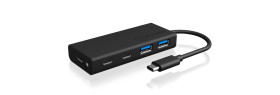 ICY BOX 60511 USB-Hub 4 porty USB-A USB 3.0 5 GBit/s z wtyczką USB-C czarny IB-HUB1426-CPD, USB 3.0 Type-C® Hub zu 2x Ty