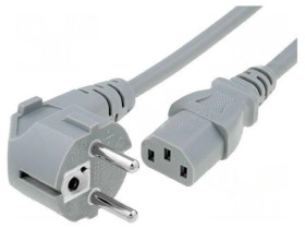 SN311-3/10/1.0GY Kabel: 3x1mm2, CEE 7/7 (E/F) wtyk kątowy,IEC C13 żeński, 1m