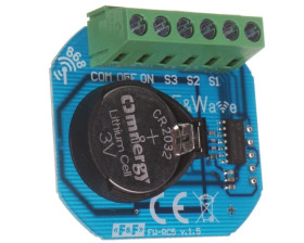 Radiowy bateryjny nadajnik 5-kanałowy - montaż pod przycisk zasilanie 3V FiWave FW-RC5