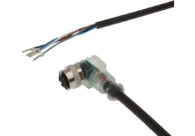 Złącze do samokonfekcjonowania M12 żeńskie proste 5pin końcówka niezarobiona 5x0,34mm 30V -30-90 stC z kablem 2m LED IP67 VK2008