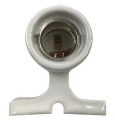 Oprawka żarówki E27 ceramiczna z podstawką biała