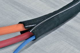 Self-closing protective hose, inside Ø 38 mm, outside Ø 50 mm, polyester, black, 170-01109