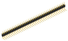 Pin header, 39 pole, pitch 2.54 mm, angled, black, MK5139G