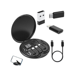 Zestaw adapterów 5w1 USB GSM w etui czarne / 06340 CZ verk