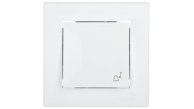 Przycisk Asfora Dzwonek Biały Z Ramką Eph0800121