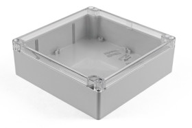 PC enclosure, (L x W x H) 180 x 180 x 60 mm, light gray (RAL 7035), IP68, 1554W2GYCL