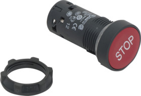 Pushbutton, unlit, groping, 1 Form B (N/C), waistband round, red, front ring black, mounting Ø 22 mm, XB7NA4234